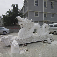 White marble dragon sculpture